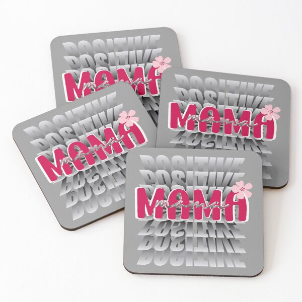 Item preview, POSITIVE PINK MAMA  |  Gray Typographic Retro Vintage Sticker | Mom Quote  designed and sold by CanvasThread.