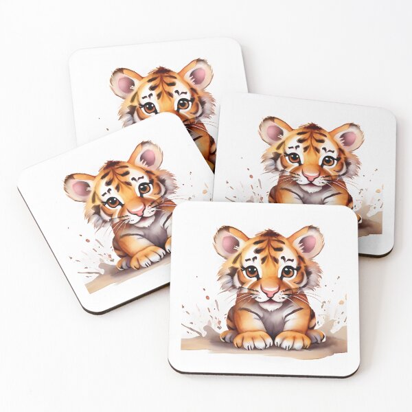 Item preview, Cute tiger cub, watercolor on  designed and sold by ExtraMessages.
