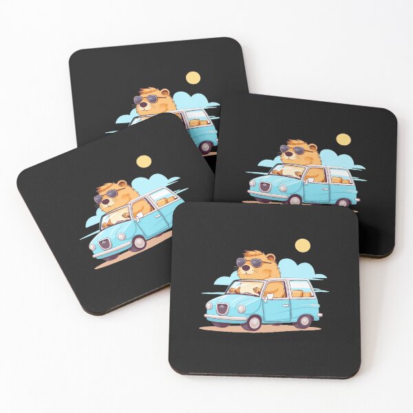 Artikelvorschau, Niedliche Capybara fahren Auto entworfen und verkauft von MilkyBerryShop.