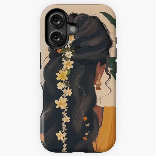 Item preview, Indian woman wearing flowers on her head designed and sold by Rockwpapart.