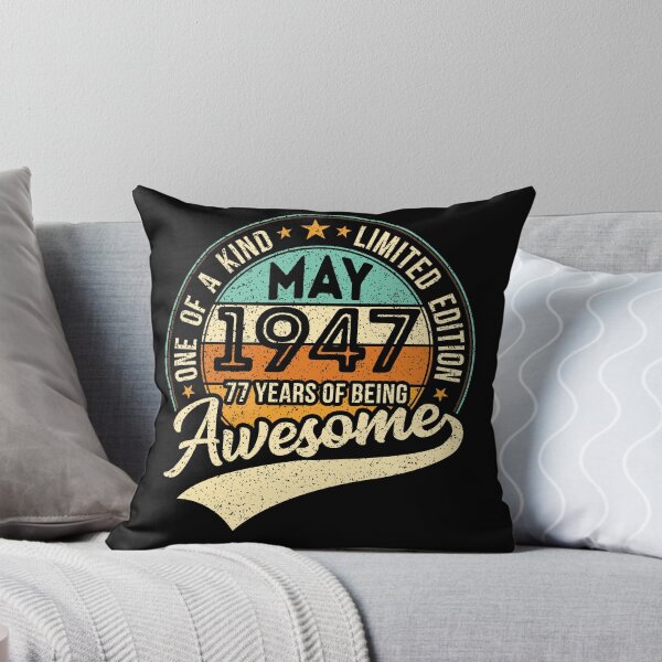 Item preview, One of a kind vintage birthday gift for the awesome 77 years old - born in MAY 1947 - 2024 birthday designed and sold by oudinmeissArt.