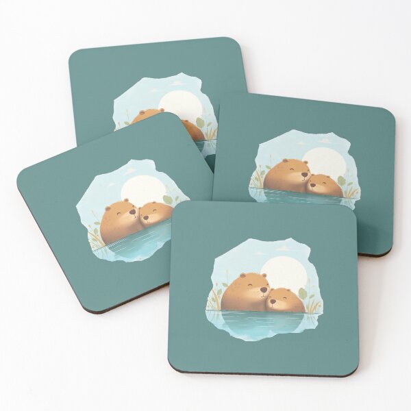 Artikelvorschau, Zwei süße Capybaras im Meer entworfen und verkauft von MilkyBerryShop.