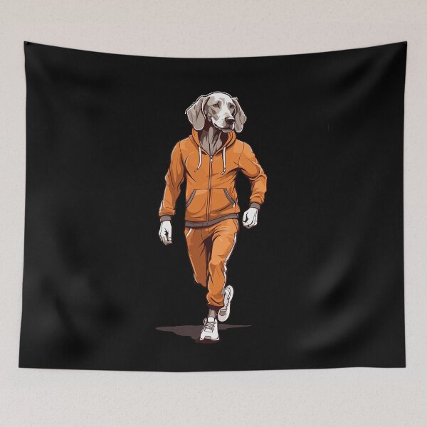 Item preview, Weimaraner jogging motif designed and sold by LuminOrb.
