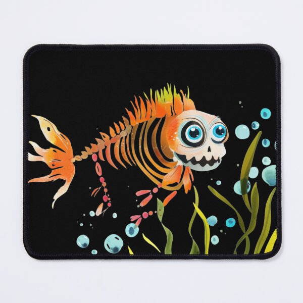 Item preview, Colorful Fish Skeleton Cartoon designed and sold by ImagineCorner.