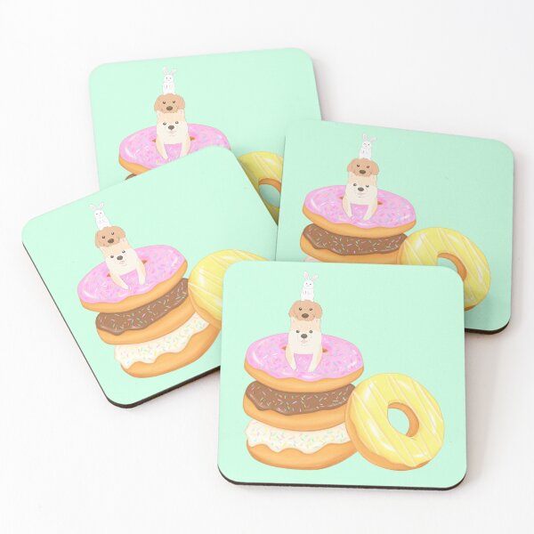 Item preview, Doughnut dessert with shiba inu, bunny and poodle designed and sold by ShibaInuArt.
