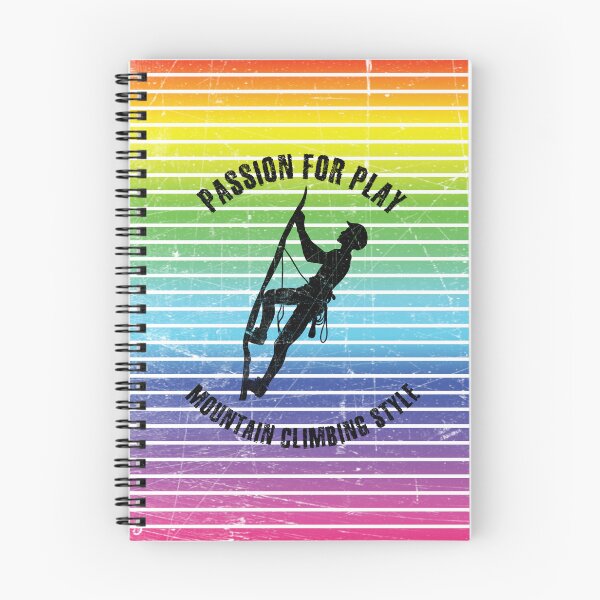 Item preview, Black silhouette of climber against the background of rainbow stripes designed and sold by HarridanCreates.