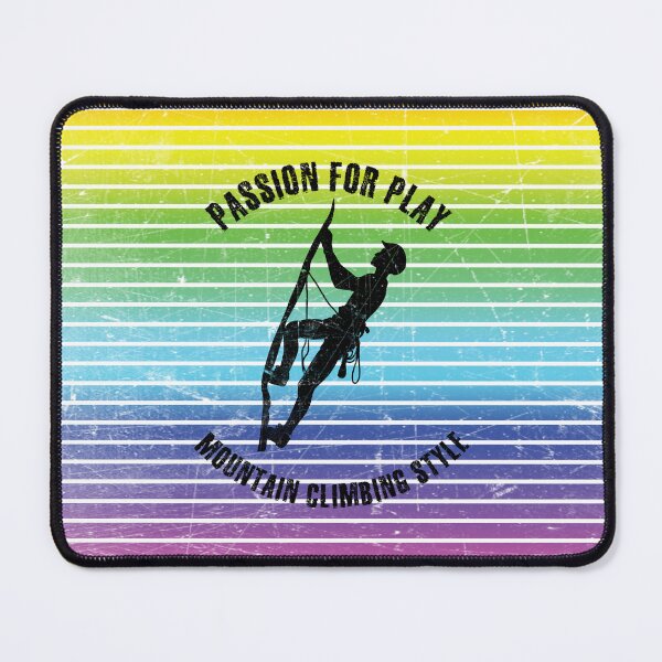 Item preview, Black silhouette of climber against the background of rainbow stripes designed and sold by HarridanCreates.