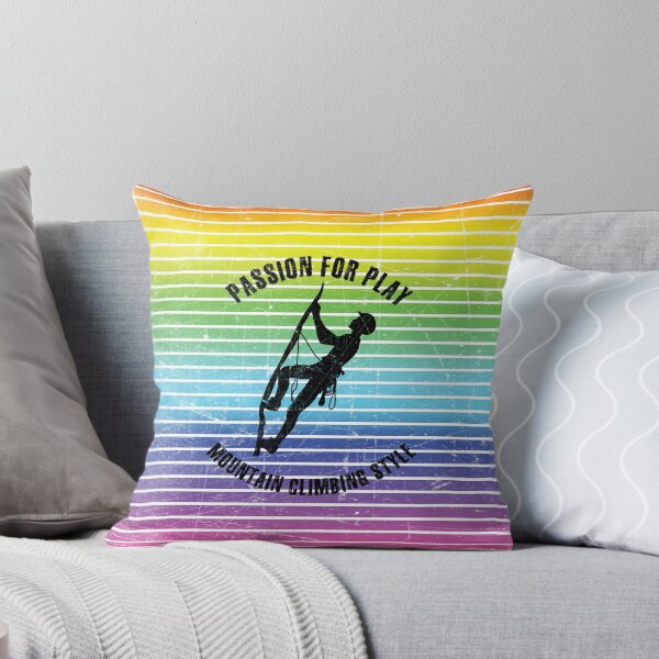 Item preview, Black silhouette of climber against the background of rainbow stripes designed and sold by HarridanCreates.