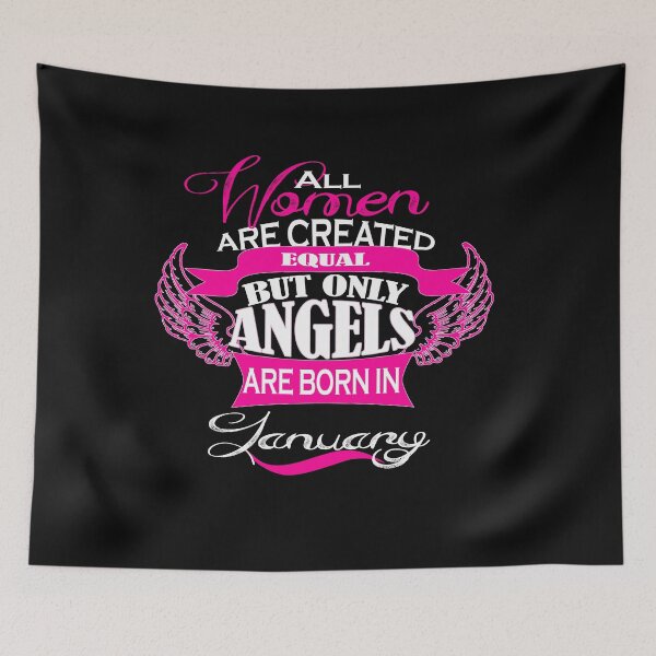 Item preview, ALL WOMEN ARE CREATED EQUAL BUT ONLY ANGELS ARE BORN IN JANUARY designed and sold by SmartAndPunny.