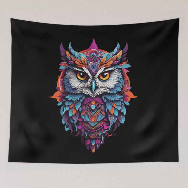 Item preview, Owl Mandala Spiritual Animal Dream Catcher designed and sold by LuminOrb.
