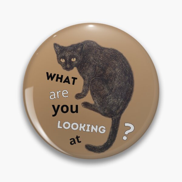 Item preview, Black cat What are you looking at? funny gifts for cat lovers designed and sold by alczar.