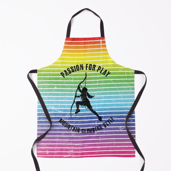 Item preview, Black silhouette of female climber against the background of rainbow stripes designed and sold by HarridanCreates.