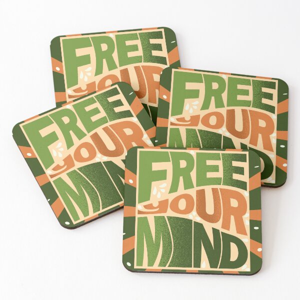 Item preview, Lettering Free your mind. Retro slogan. Groovy print design for posters, cards, tshirts. designed and sold by ElenaPost.