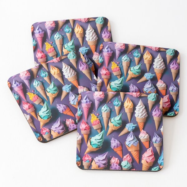 Item preview, Origami Colorful Ice Cream Pattern  designed and sold by ShaViArt.