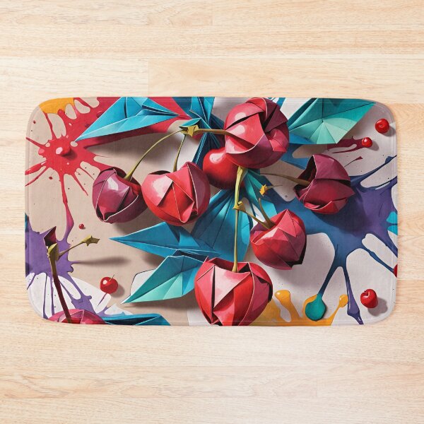 Item preview, Origami Cherries Pattern Splash Art designed and sold by ShaViArt.