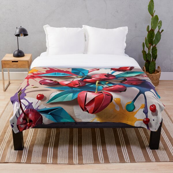 Item preview, Origami Cherries Pattern Splash Art designed and sold by ShaViArt.