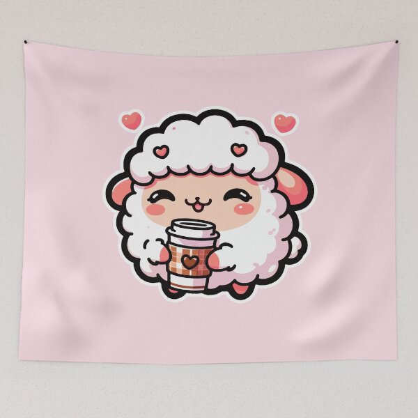 Item preview, Oveja linda kawaii tomando café 2 | Camiseta de mascotas y animales para hombres y mujeres designed and sold by panchiTWO.