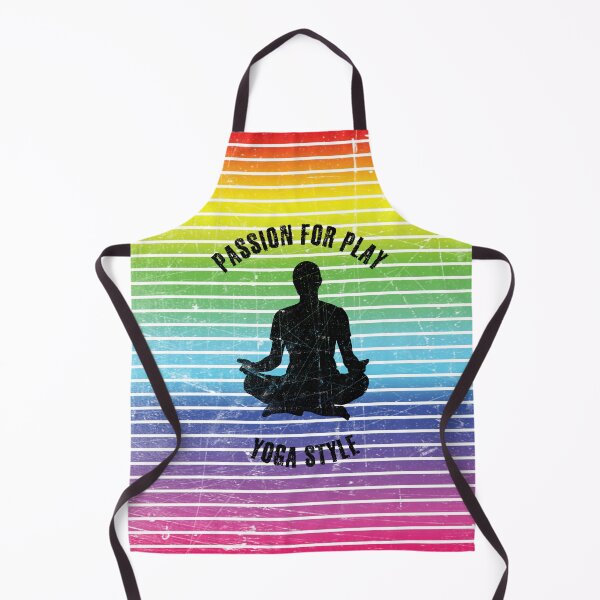 Item preview, Black silhouette of a man practicing yoga against the background of rainbow stripes designed and sold by HarridanCreates.