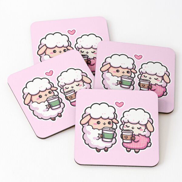 Item preview, Kawaii Cute Sheep Drinking Coffee 4 | Pet and Animals for Men and Women t-shirt designed and sold by panchiTWO.