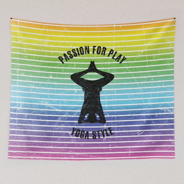 Item preview, Black silhouette of a man practicing yoga on his head designed and sold by HarridanCreates.