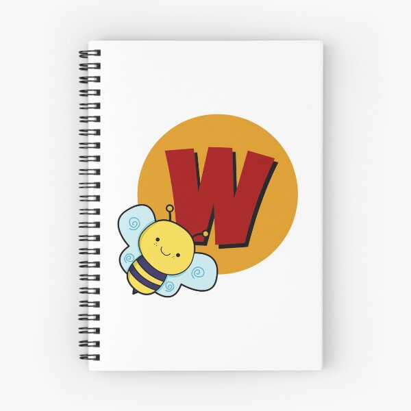 Item preview, Monogram W Cute Busy Bee designed and sold by kidsmonogram.