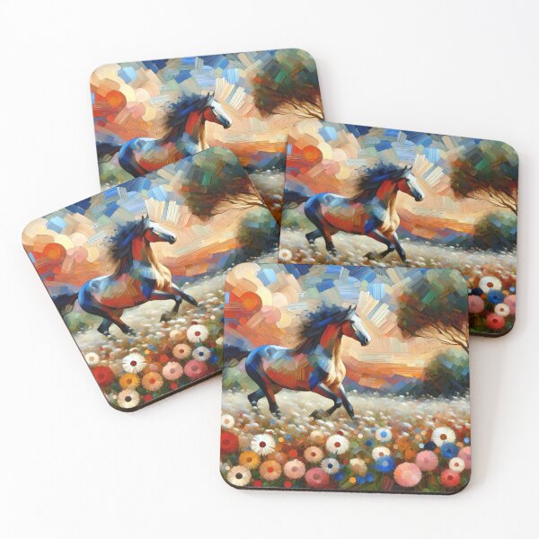 Item preview, Horse in a flower meadow designed and sold by Pferde-Fanshop.