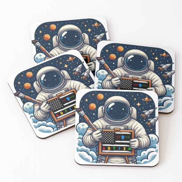 Item preview, American Flag Autism Drawn by an Astronaut designed and sold by Echonn.