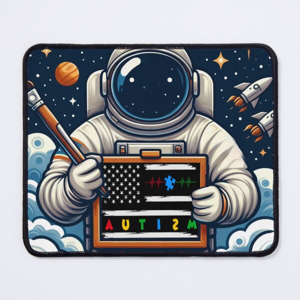 Item preview, American Flag Autism Drawn by an Astronaut designed and sold by Echonn.