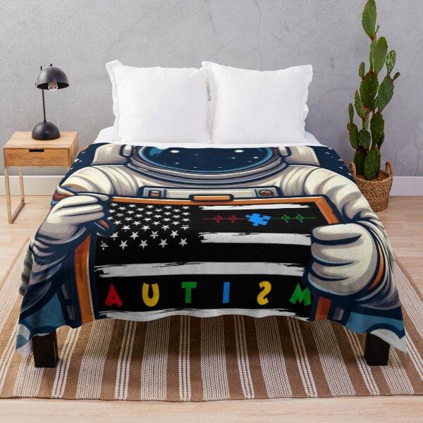 Item preview, American Flag Autism Drawn by an Astronaut designed and sold by Echonn.