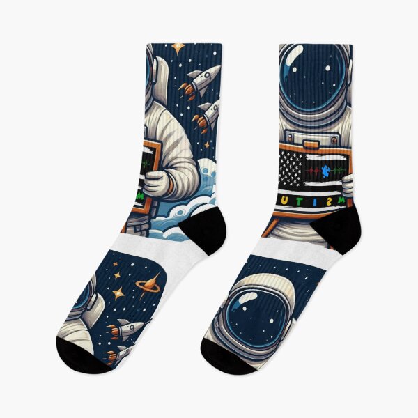 Item preview, American Flag Autism Drawn by an Astronaut designed and sold by Echonn.