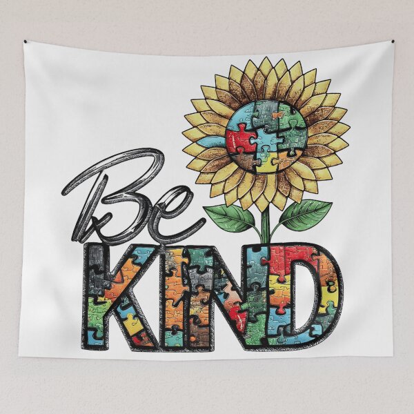 Item preview, Be Kind Sunflower Autism Awareness Puzzle support mom designed and sold by najega911.