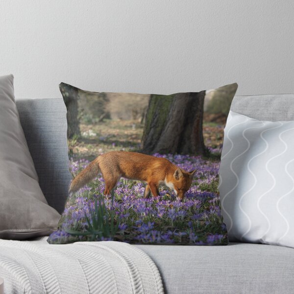 Item preview, Wild red fox among crocus flowers  designed and sold by GoizaneHM.