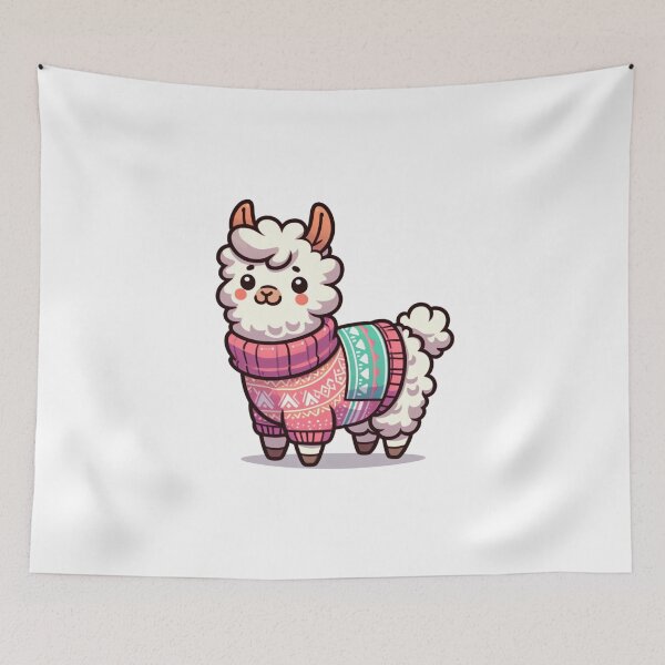 Item preview, cartoon llama wearing a sweater designed and sold by MzulhilmiZam.