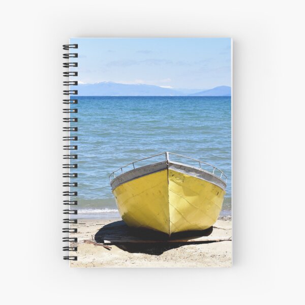 Fishing Boat, Lake Ohrid, Pogradec, Albania Spiral Notebook