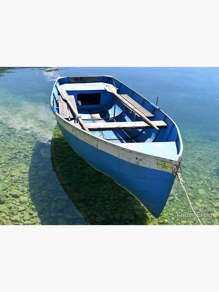 Thumbnail 2 of 2, Art Board Print, Fishing Boat, Lake Ohrid, North Macedonia designed and sold by KarenEspig.