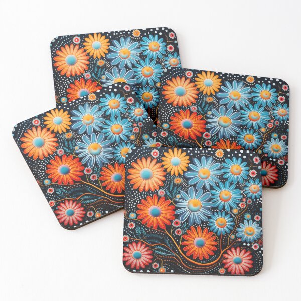Item preview, aboriginal floral art designed and sold by Vilemo.