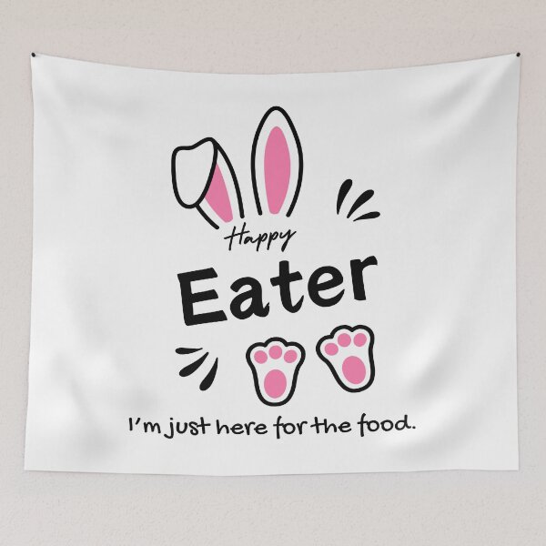 Item preview, Funny Easter Bunny Happy Eater I'm Just Here for the Food designed and sold by BunBuntheDog-.