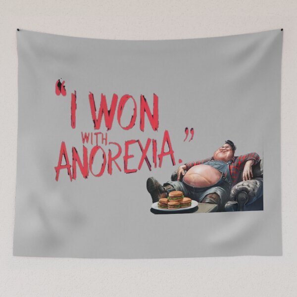 Item preview, Ironía, Obesa, con texto 'Gané con anorexia' designed and sold by Tomasz Siennicki.