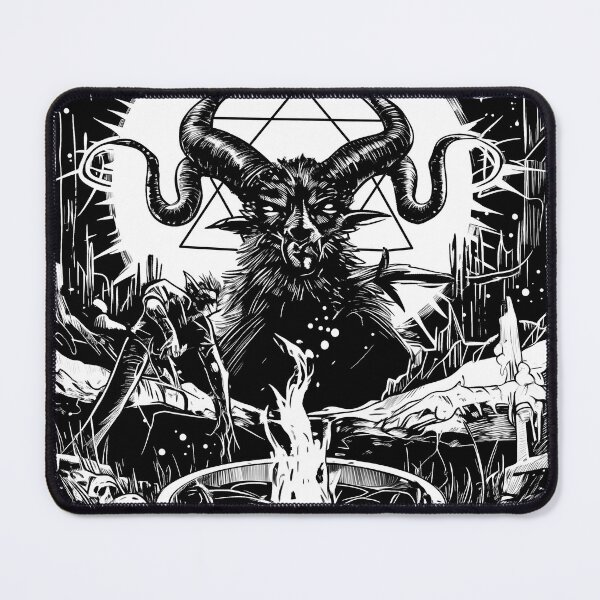 Item preview, Arcana Tarot "The Devil" Blackwork Illustration designed and sold by World21Wear.
