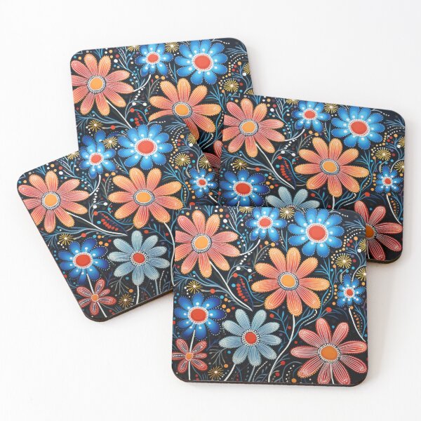 Item preview, aboriginal floral art designed and sold by Vilemo.