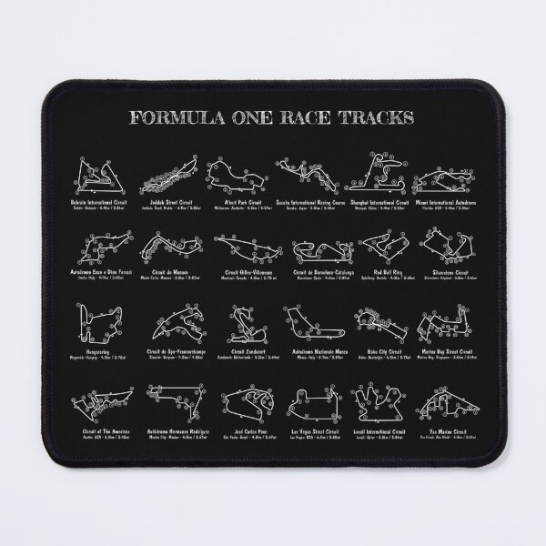 Aperçu de l'œuvre F-1 Race Tracks  Vertical (White Stencil - No Background) créée et vendue par BGALAXY.