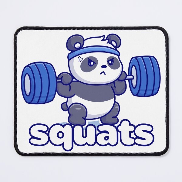 Item preview, SQUATS - LEG DAY - SUCCESS - Funny gym - workout motivation - STRENGTH - panda POWER designed and sold by originalsusie.