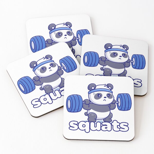 Item preview, SQUATS - LEG DAY - SUCCESS - Funny gym - workout motivation - STRENGTH - panda POWER designed and sold by originalsusie.