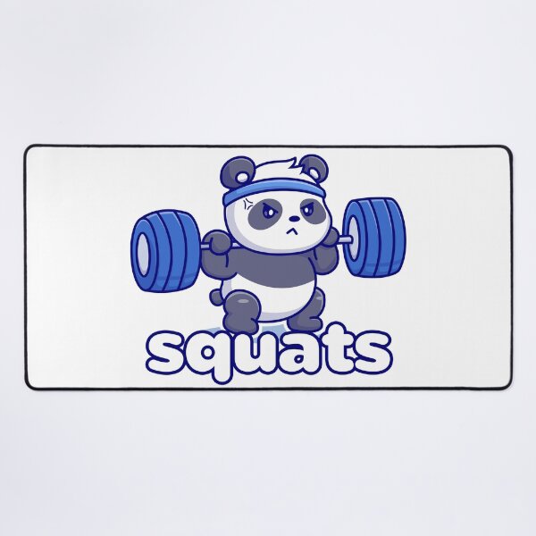 Item preview, SQUATS - LEG DAY - SUCCESS - Funny gym - workout motivation - STRENGTH - panda POWER designed and sold by originalsusie.