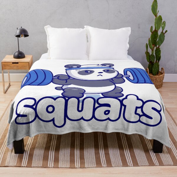 Item preview, SQUATS - LEG DAY - SUCCESS - Funny gym - workout motivation - STRENGTH - panda POWER designed and sold by originalsusie.