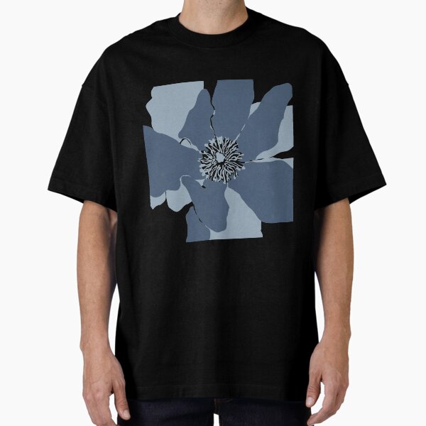 Frangipani 2 in Blue Oversized T-Shirt