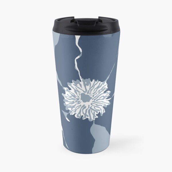 Frangipani 2 in Blue Travel Mug