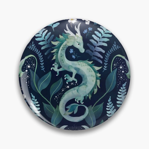 Item preview, Mystic woodland dragon in green and blue watercolour designed and sold by adenaJ.