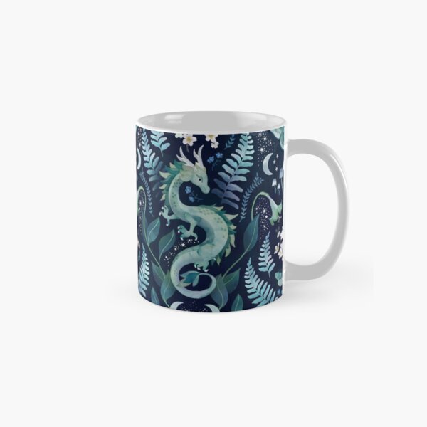 Item preview, Mystic woodland dragon in green and blue watercolour designed and sold by adenaJ.