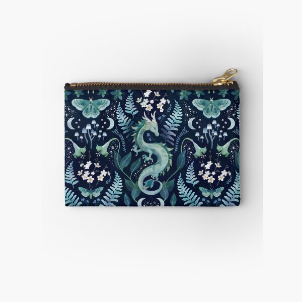 Item preview, Mystic woodland dragon in green and blue watercolour designed and sold by adenaJ.